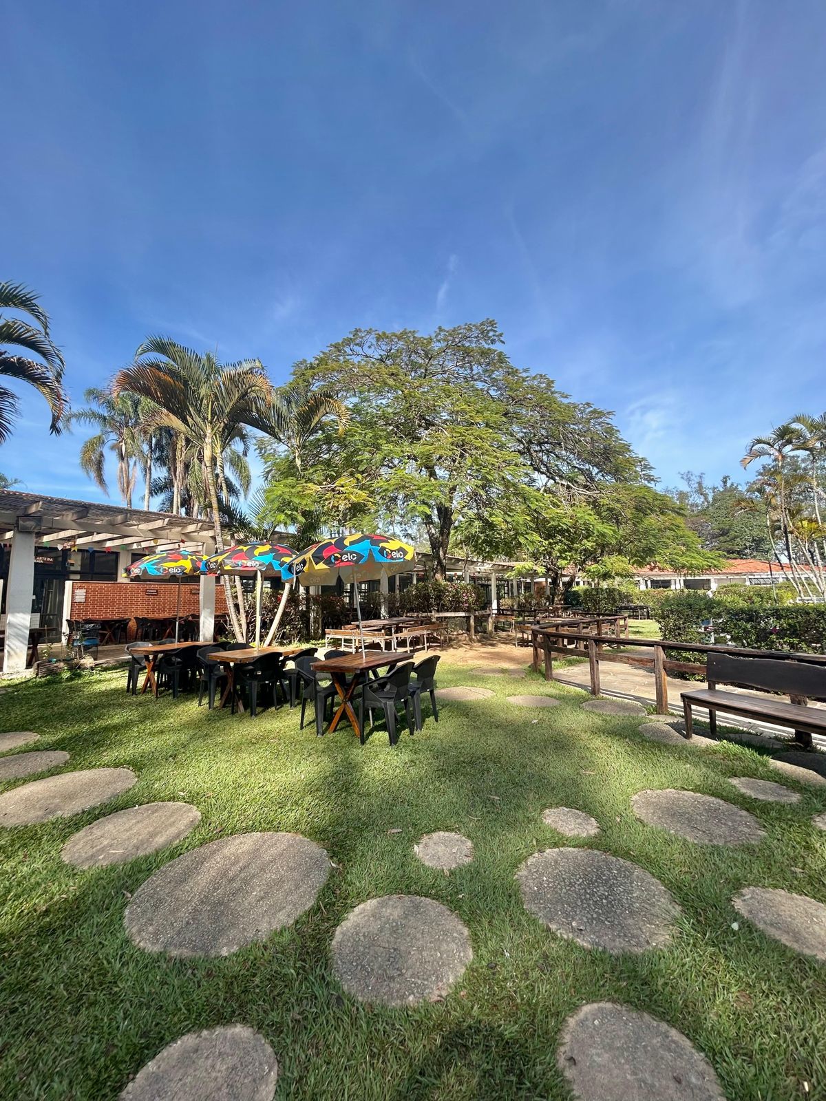 Jardins e áreas verdes do clube de campo